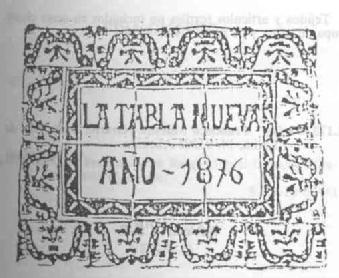 LA TABLA NUEVA AÑO 1876