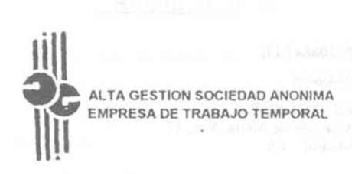 ALTA GESTION SOCIEDAD ANONIMA EMPRESA DE TRABAJO TEMPORAL