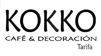 KOKKO CAFE & DECORACION TARIFA