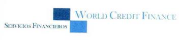 WORLD CREDIT FINANCE SERVICIOS FINANCIEROS