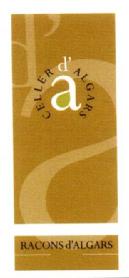 CELLER D'A ALGARS RACONS D'ALGARS