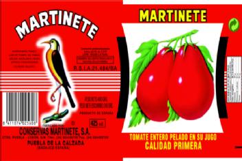 MARTINETE TOMATE ENTERO PELADO EN SU JUGO CALIDAD PRIMERA