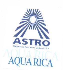 A ASTRO SISTEMAS DE INVERSION Y COMERCIO, S.A. AQUA RICA