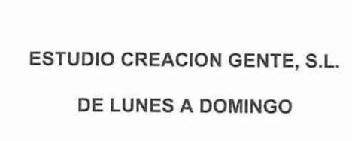 ESTUDIO CREACION GENTE, S.L. DE LUNES A DOMINGO