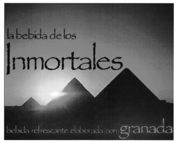 LA BEBIDA DE LOS INMORTALES-BEBIDA REFRESCANTE ELABORADA CON GRANADA