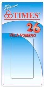TIMES VELA NUMERO 26 FELIZ CUMPLEAÑOS