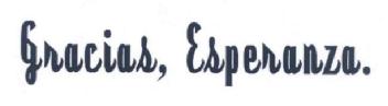 GRACIAS, ESPERANZA