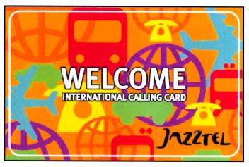WELCOME INTERNATIONAL CALLING CARD JAZZTEL