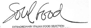 SOUL FOOD EXTRAORDINARY ITALIAN FOOD SELECTION