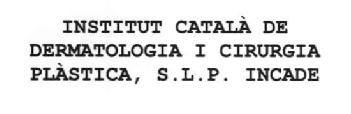 INSTITUT CATALA DE DERMATOLOGIA I CIRURGIA PLASTICA, S.L.P. INCADE
