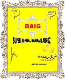 BAIG SUPER KERNAL BASMATI ARROZ