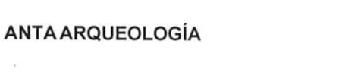 ANTA ARQUEOLOGIA