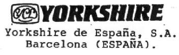 YORKSHIRE - YORKSHIRE DE ESPAÑA, S.A., BARCELONA (ESPAÑA)