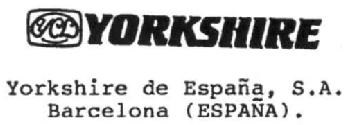 YCL YORKSHIRE YORKSHIRE DE ESPAÑA, S.A. BARCELONA (ESPAÑA)