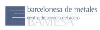 BARCELONESA DE METALES CENTRO DE SERVICIO DEL ACERO BAMESA