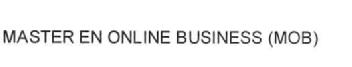 MASTER EN ONLINE BUSINESS (MOB)