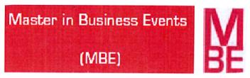 MBE MASTER IN BUSINESS EVENTS (MBE)