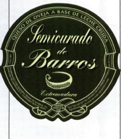 QUESO DE OVEJA A BASE DE LECHE CRUDA SEMICURADO DE BARROS EXTREMADURA