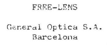 FREE-LENS GENERAL OPTICA S.A. BARCELONA