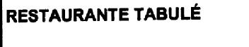 RESTAURANTE TABULE