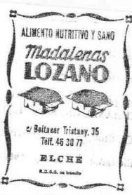ALIMENTO NUTRITIVO Y SANO MADALENAS LOZANO ELCHE