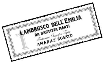 1 LAMBRUSCO DELL'EMILIA DA BAUTISTA MARTI INDICAZIONE GEOGRAFICA TIPICA AMABILE ROSATO