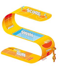 S PLAY RUN SWIM GOAL JUMP SCORE DRIVE