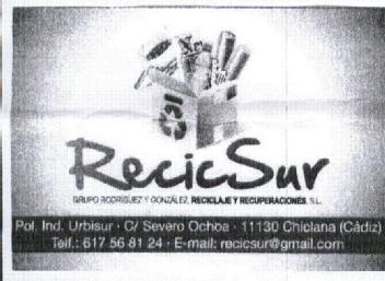 RECICSUR GRUPO RODRIGUEZ Y GONZALEZ RECICLAJE Y REPARACIONES S.L