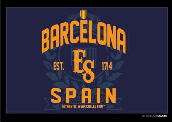 BARCELONA EST. ES 1714 SPAIN AUTHENTIC WEAR COLLECTION