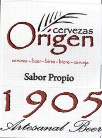 CERVEZAS ORIGEN SABOR PROPIO 1905 ARTESANAL BEER