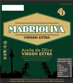 ACEITE DE OLIVA VIRGEN EXTRA MADRIOLIVA VIRGEN EXTRA
