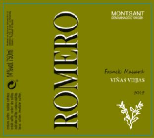 ROMERO MONTSANT DENOMINACIO D'ORIGEN FRANCK MASSARD VIÑAS VIEJAS 2012