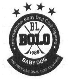 INTERNACIONAL BADY DOG CLUB INGLAND BL BOLO 1988 BABY DOG THE PROFESSIONAL DOG CLOTHES