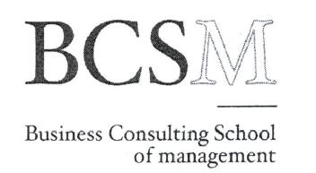 BCSM BUSINESS CONSULTING SCHOOL OF MANAGEMENT