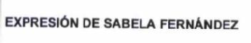 EXPRESION DE SABELA FERNANDEZ