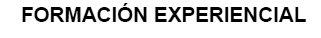 FORMACION EXPERIENCIAL