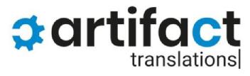 ARTIFACT TRANSLATIONS