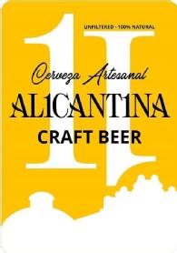 CERVEZA ARTESANAL AL1CANT1NA, CRAFT BEER. UNFILTERED - 100% NATURAL