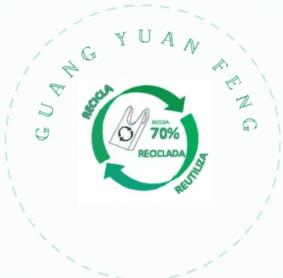 GUANG YUAN FENG RECICLA REUTILIZA BOLSA 70% RECICLADA