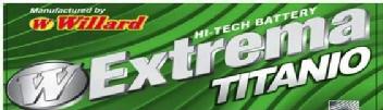 MANUFACTURED BY W WILLARD HI-TECH BATTERY W EXTREMA TITANIO