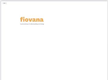 fiovana A personal way of understanding technology