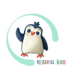 NOMBRE COMERCIAL + PINGÜINO DE DISEÑO PROPIO CON IMAGEN CIRCULAR CREADA PARA EL LOGO. TIPOGRAFÍA Y COLORES IDENTIFICATIVOS PARA READING KIDS