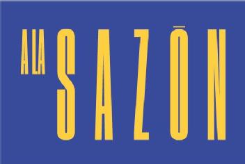 TEXTO ALASAZÓN EN TIPOGRAFÍA CONDENSED EN AMARILLO CON FONDO AZUL CONTILDE SOBRE LA