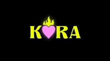 Palabra KoraCorazon con aureola de fuego