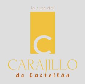 Ruta del Carajillo de Castellón con rectángulo en vertical de color amarillo y una letra C en su parte intefior