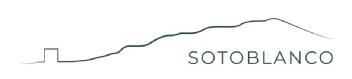 Debajo a la derecha el nombre de la marca, SOTOBLANCO en mayúsculas
