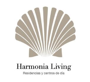 Imagen de una concha con el ol los títulos siguientes, Harmonia, Living, Residencias, centros de dia, servicios para gentes mayores