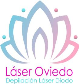 FLOR DE LOTO EN COLORES DEGRADADOS DEL ROSA AL AZUL, SOBRE DENOMINATIVO LÁSER OVIEDO EN ROSA Y MINUSCULAS Y DEPILACION LASER DIODO EN AZUL Y TAMBIEN MINUSCULAS