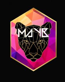 Nombre de la marca: MAYB Elementos gráficos: Puma negro y dorado yhexágono de colores