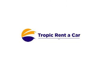 Logo corporativo en colores característicos, denominación comercial como Tropic Rent a Car, con un subrayado